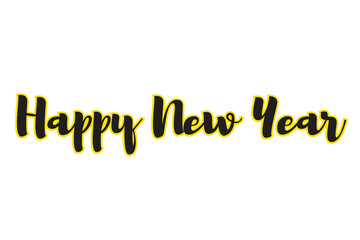 Happy New Year White Background Colorful Text Desing, Happy New Year Vector For Print.