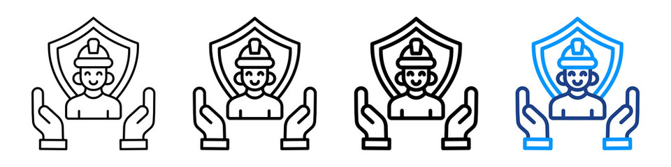 Safety Measures Icon Different Style Outline Collection Set.