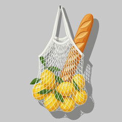 Fresh food in a reusable net bag