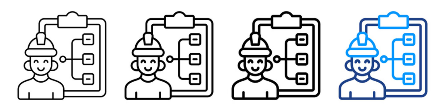 Safety Coordinator Icon Different Style Outline Collection Set.