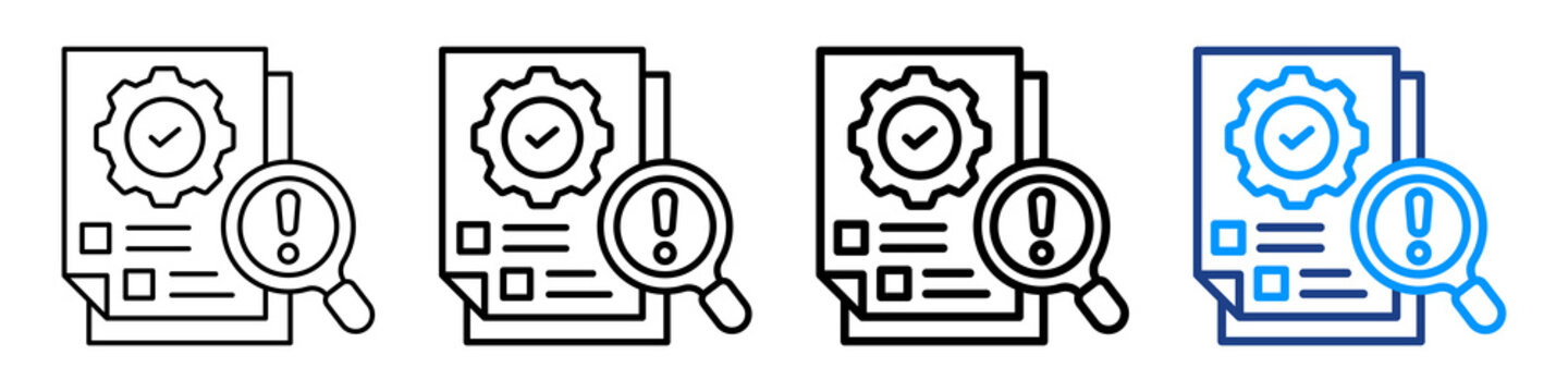 Hazard Analysis Icon Different Style Outline Collection Set.