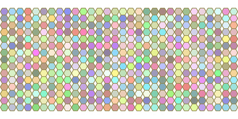 Colorful Hexagonal Mosaic Pattern on White Background