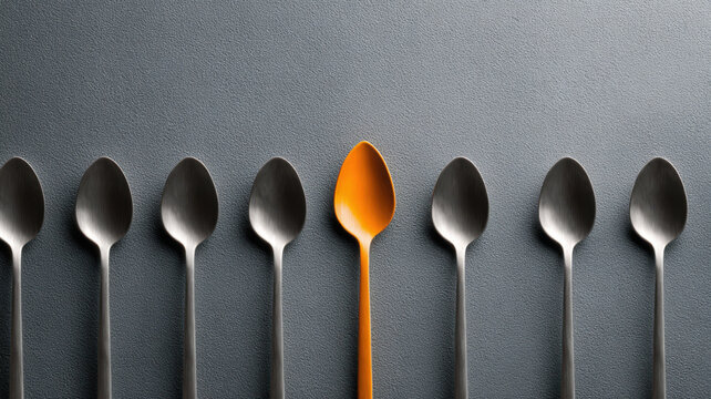 business refocus soup spoon isolating single bold arrow among faded ones