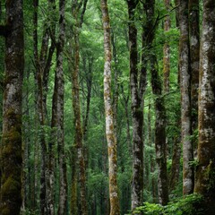 Fototapeta premium A forest of green vegetation.