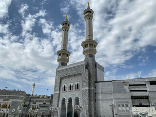 The atmosphere in the courtyard of Masjid Al Haram in Mecca, Saudi Arabia.