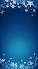 Frostbound Majesty: Crystal Snowflake Art on Deep Blue Canvas