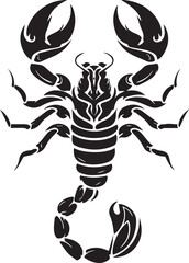 Black Scorpion Tribal Silhouette Vector Illustration Isolated on White Background