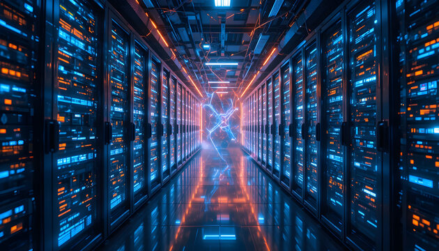“Futuristic AI data center with glowing servers and digital light paths, cloud computing and artificial intelligence concept, copy space.”
 - Powered by Adobe