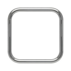 Metal square frame isolated on white background