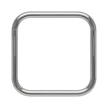 Metal square frame isolated on white background