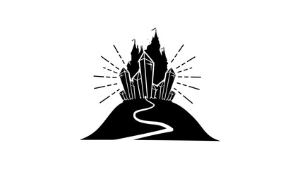 Emerald City symbol, black isolated silhouette