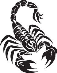 Black Scorpion Tribal Silhouette Vector Illustration Isolated on White Background