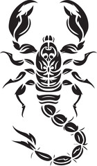 Black Scorpion Tribal Silhouette Vector Illustration Isolated on White Background