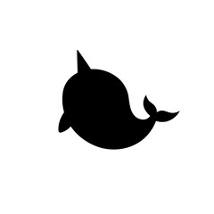 Narwhal whale silhouette illustration © Rahmatullah