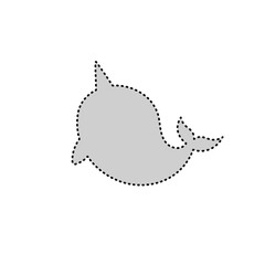 Narwhal dotted silhouette illustration