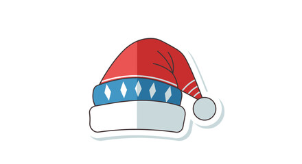 Festive christmas hat illustration isolated on clean backdrop minimal style