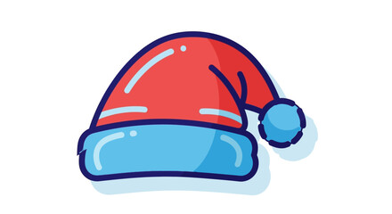 Festive holiday headwear: Vector illustration of a vibrant Santa Claus cap icon