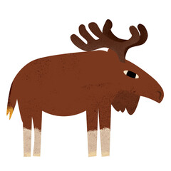 Illustration of a brown moose