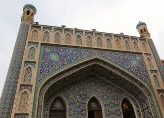The Sulphur Baths Main Building with colorful tiles and Entrance in Tbilisi, Georgia