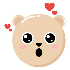 Love Struck Teddy Bear Sticker - Adoring Excitement with Hearts