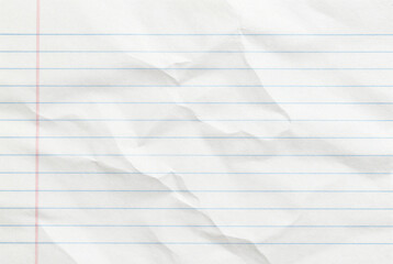 Piece of lined paper with a red line on it.