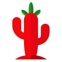 cactus red on white