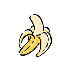 Healthy food vector illustration banana in a hand drawn style. Perfect for nutrition, diet content, meal prep, and educational design.	
