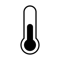 Isolated glass thermometer vector icon illustrating temperature measurement on a scale for cold, hot, summer, or winter weather
