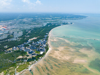 The coconut groves of Dongjiao in Wenchang, Hainan, on a summer evening.