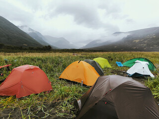 camping in the mountains