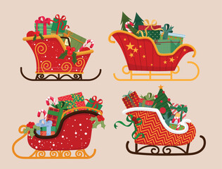 Santa&rsquo;s Sleigh with Christmas Gifts