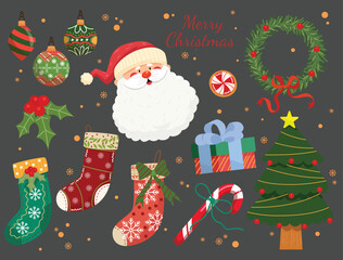 Merry Christmas Festive Icons Collection