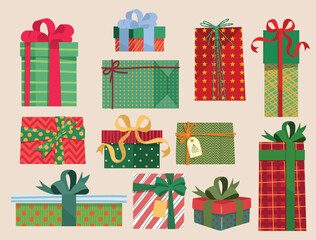 Colorful Christmas Gift Boxes Collection
