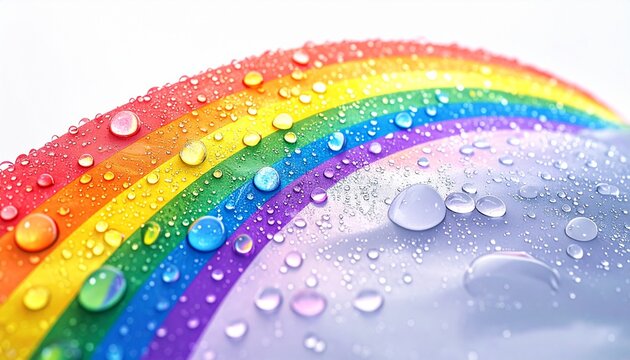 rainbow drops on a white background