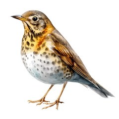 A watercolor painting of Thrush, vector illustration on white background.