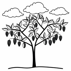 vector illustration of an autumn tree