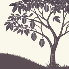 vector illustration of a tree with birds