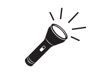 Black flashlight with light rays