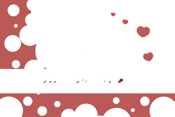 Happy valentine's day greeting with intertwined hearts and playful bubbles