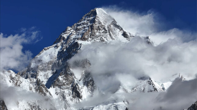 K2 Peak Rising Above Clouds, Karakoram Range, Pakistan
