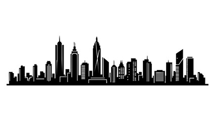 Fototapeta premium Modern city skyline panorama building silhouette vector 