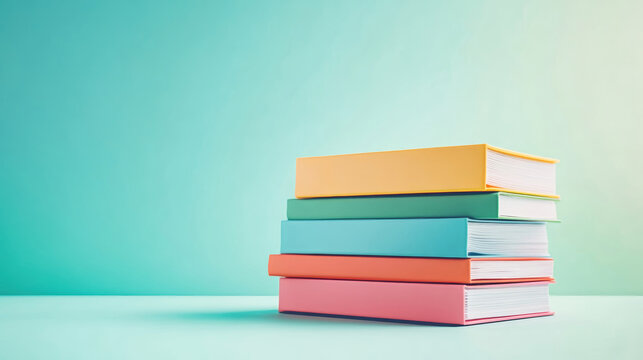 A stack of vibrant office work folders showcases a bright and modern workplace aesthetic, emphasizing organization and efficiency in a professional setting