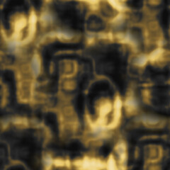 Abstract golden and black textured pattern with circular motifs