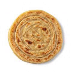 Deliciously toasted and layered flatbread on a white background
