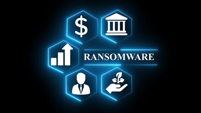 Cyber security lock that is being decoded using a ransomware