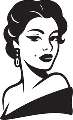 Sophisticated woman with classic beauty and elegant style illustration