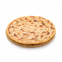 Freshly baked naan bread on a white background, perfect for food concepts