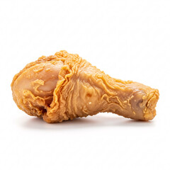 Crispy Fried Chicken Leg on White Background