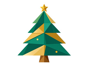 Fototapeta premium Geometric Christmas Tree Icon