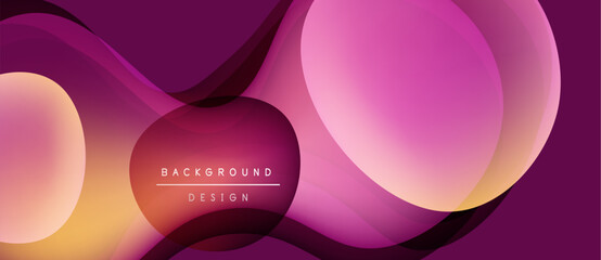 Abstract flowing shapes, vibrant magenta, orange hues. Modern design, smooth gradients create dynamic visual effect. Background element.